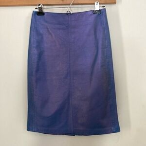 Armani Exchange Blue Leather Skirt Size 0